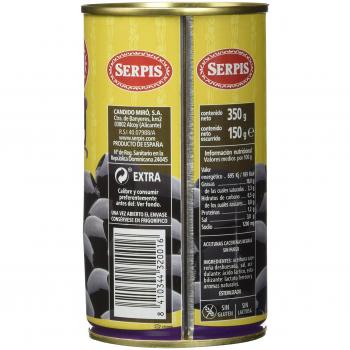 Serpis - Aceituna Cacereñas Negras sin Hueso, 350 g - [Pack de 4]