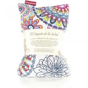 Saco Térmico de Semillas Aromatizado para Microondas - Alivio Natural de Dolores Musculares y Estrés con Funda Lavable en Flores Multicolor (Lavanda, Azahar o Romero)