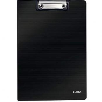 Carpeta con portapapeles LEITZ Solid A4, negro, poliéster, capacidad para 75 hojas