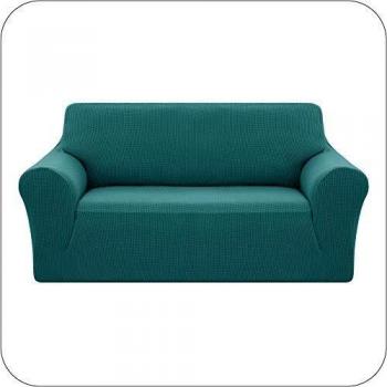 UMI. by Amazon Funda Sofa Suave Elastica de Color Liso 2 Plazas Turquesa
