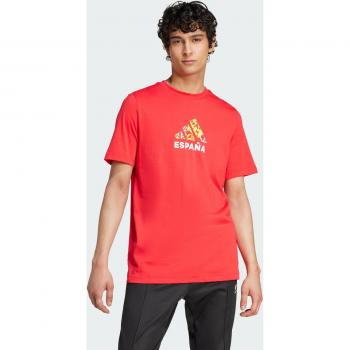 Camiseta de Fútbol adidas España Fan Gráfica Hombre Roja Casual Algodón Manga Corta 2024