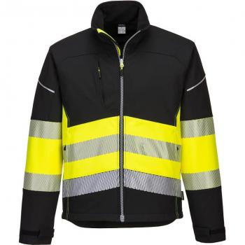 Chaqueta Softshell Bicolor de Alta Visibilidad Clase 1 Portwest PW375 Negra/Amarilla M