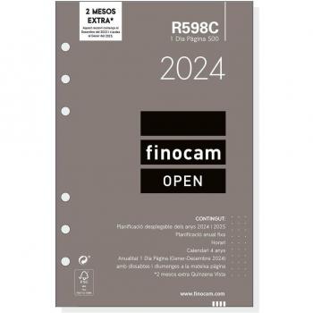Finocam Open R598C 500 Recambio Anual 2024 Catalán - 117x181mm, 1 Día por Página