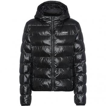 Chaqueta de mujer HUGO Famara negra ligera con capucha - Talla XL