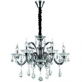Lámpara colgante COLOSSAL gris cristal 6 focos E14 acabado ahumado