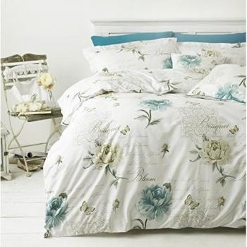 Gran nudo oro Rango Canterbury - Juego de funda nórdica, fácil cuidado 50% Poliéster, 50% Algodón, 150 hilos, azul, King 230 x 220 cm