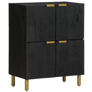 Aparador de madera de ingeniería negro 60x33x75 cm, Armario de almacenaje, Mueble aparador, Muebles de Cocina, Armario bufé