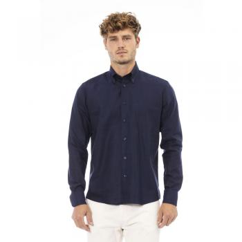 Baldinini Trend Chic Blue Cotton Blend Shirt