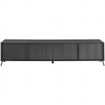 Miliboo - Mueble TV de diseño con acabado negro mate 205 cm NEMA