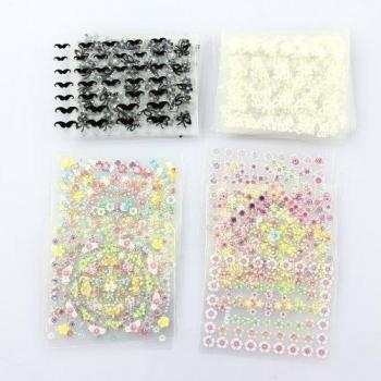 YAKO 50 hojas 3D calcomanías punta clavo etiqueta de arte mezcla Color autoadhesivo flor etiqueta decoración de uñas