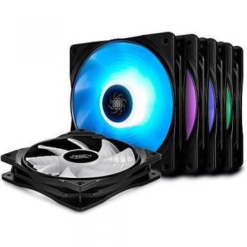 Deepcool RF120M 5 ventiladores 6 LED RGB PWM de 120 mm Cooling Fan Silencioso 500-1500rpm Compatible con placa base RGB Sync 12 V de 4 pines