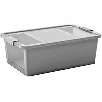 Caja de almacenamiento Bi-Box M 26L transparente/blanca 55x35x19 cm