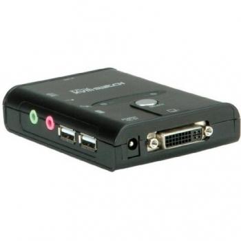 Conmutador KVM Valor Estrella, 1U - 2 PCs, DVI / Vídeo HD, USB