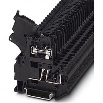 Phoenix Contact ST 4-HESI Fuse Terminal Block (5x20 mm) - Black, Spring Clamp, 6.3A