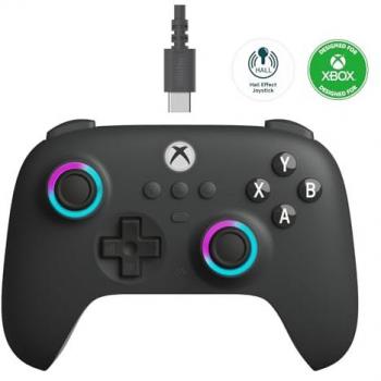 8BitDo Ultimate C Wired Gaming Controller for Xbox Series X|S, Xbox One, Windows - Dark Grey with RGB Fire Ring Lighting and Hall Effect Joysticks