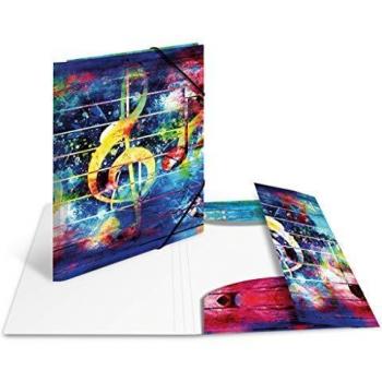 HERMA 19835 Carpeta de dibujo Artline con motivo Música, A4, plástico resistente, con impresión interior, carpeta de 1 palmo