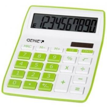 Calculadora de Escritorio Genie 840G Verde, 10 Dígitos, Doble Alimentación (Solar y Batería)