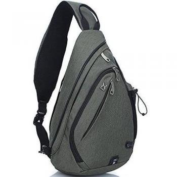 FreeMaster hombro mochila Sling pecho bolsa deporte mochila cruzada cuerpo bolsas para camping gimnasio ciclismo bicicleta mochila escolar bolsa de hombro pequeña, color Army Green, tamaño 18.7H x 11.8W x 5.1T inch