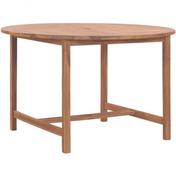 vidaXL Garden Dining Table Ø110x75 cm Solid Wood Teak