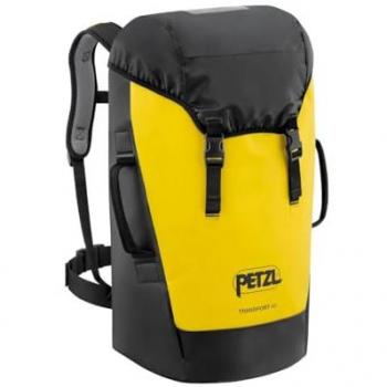 Mochila Petzl Transport 45L Amarillo/Negro con Cinturón Lumbar y Capacidad de 45 Litros