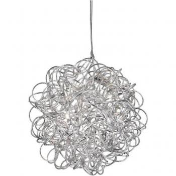 Lámpara colgante Scribble Chrome de 6 bombillas, 138 cm