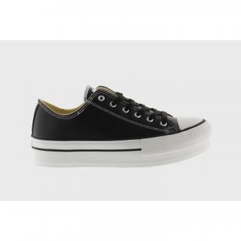 Victoria Women's Casual Double Platform Sneakers - Black Vegan 1061106