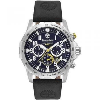 Montre Timberland Westford Cuir Noir + Silicone bleu
