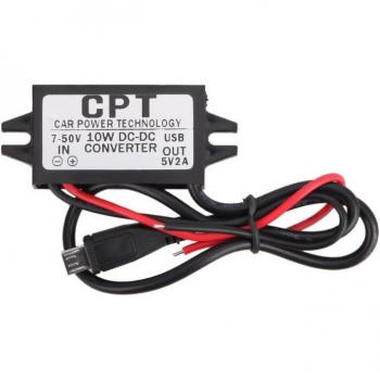 Convertidor de Coche DC 7V a 50V, Montaje en Panel Micro USB, 2A, Enchufe de Carga para Automóvil