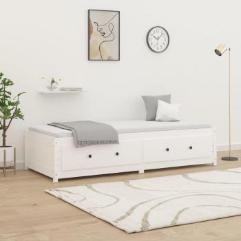 Sofá cama Dormeuse blanco 90x190 cm madera maciza de pino