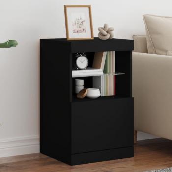 Aparador con luces LED negro 41x37x67 cm - Mueble de Almacenaje de Salón, Buffet para salón, Armario Auxiliar, Armario de Almacenamiento