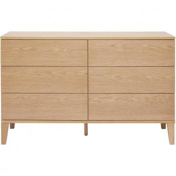 Cómoda de 6 cajones de madera clara 120 cm Freddy