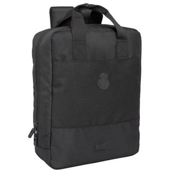 Mochila para Portátil Real Madrid C.F. Premium 13.3'' con USB, dimensiones 29 x 39 x 11 cm, color negro, ideal para jóvenes de diferentes edades, cómoda y versátil, calidad y resistencia