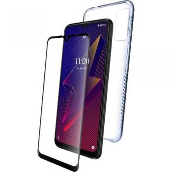 Wiko Power U20 Transparent Flexible Case and Tempered Glass Screen Protector Pack