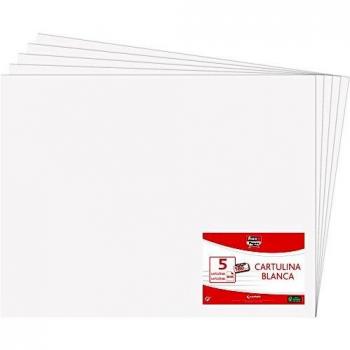 Fixo Paper 11100770 – Paquete de 5 cartulinas 50x65 – Cartulina grande blanca – 180g
