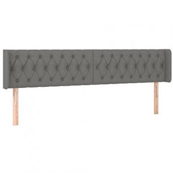 Cabecero con LED de Tela Gris Oscuro 203x16x78/88 cm