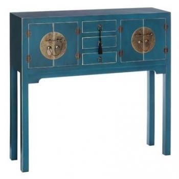 Recibidor Oriente Azul Hierro MDF 95 x 26 x 90 cm
