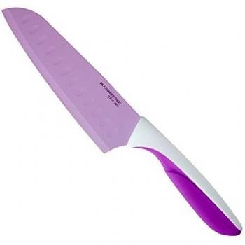 Renberg Q2197 Cuchillo santoku, Acero Inoxidable, Violeta, 30.5x5x5 cm