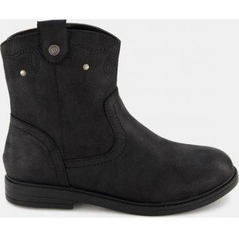 Mustang Kids - Botines Venus Negro con Detalles Bordados, Cierre de Cremallera y Puntera Redonda para Niña