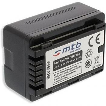 Batería VW-VBT190 para Panasonic HC-V130, V160, 270, 380, V727. v. Lista! [3.6V - 1780mAh - Li-Ion - Infochip