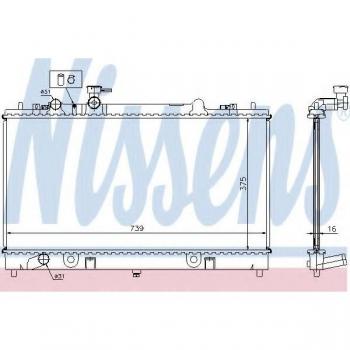 Radiador de refrigeración del motor NISSENS 62464A