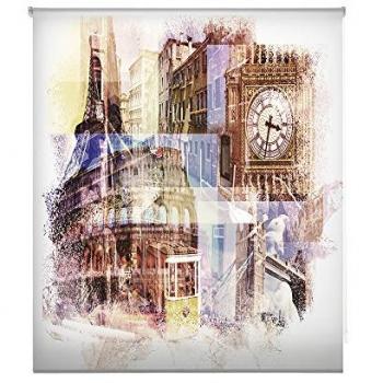 Estor Enrollable Traslúcido Estampado Digital Ciudades 190x180cm HAPPYSTOR HSCU7737