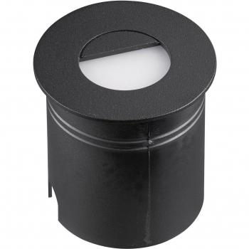Lámpara Empotrable de Jardín Aspen II Negro, Señalizador Redondo 1 Bombilla LED 8.5 cm Diámetro