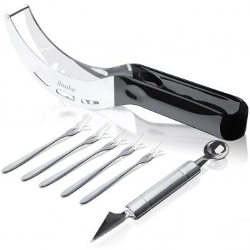 7ilauke tlg. Acero inoxidable de sandías, cuchillas de horquilla Obstmesser Melonenschneider Melonenmesser Entkerner Ausstecher Melonenausstecher