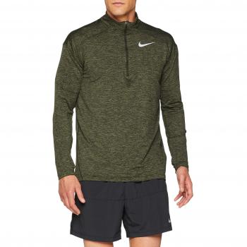 Nike Dri-Fit Element – Sudadera de Manga Larga para Hombre, Hombre, Color Sequoia/Medium Olive/Heather/