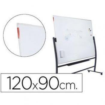 Pizarra Blanca Magnética con Soporte Volteable Doble Cara 90x120 cm