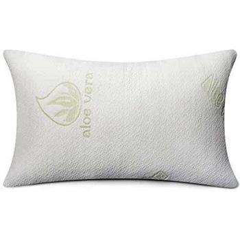 Amazon Brand - Umi Almohada Viscoelastica Hipoalergénica Certipur Ergonómico Rallado Almohada de Espuma Viscoelástica con Tecnología AirCell y Cubierta Lavable de Aloe Vera, 70x35cm