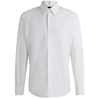 BOSS Orange Relegant 6 Men's Regular-Fit Cotton Poplin Shirt - White - XL