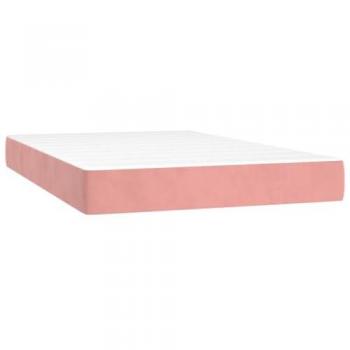 Colchón de muelles ensacados terciopelo rosa 120x220x20 cm