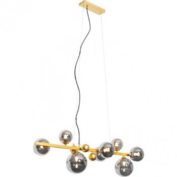 Lámpara Colgante Art Deco Oro con Cristal Ahumado 8 Luces - David