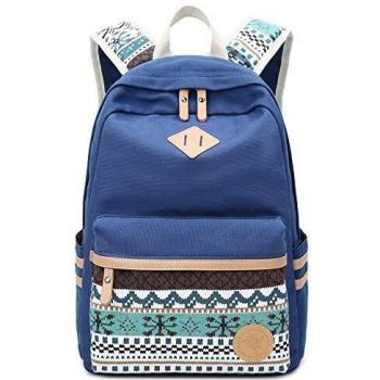 Danny®lona mochila Vintage colorida banda escuela para jóvenes adolescentes y niñas ligero lindo impermeable Casual mochila tiene 14 pulgadas Laptop escuela bolso mochila Auzl